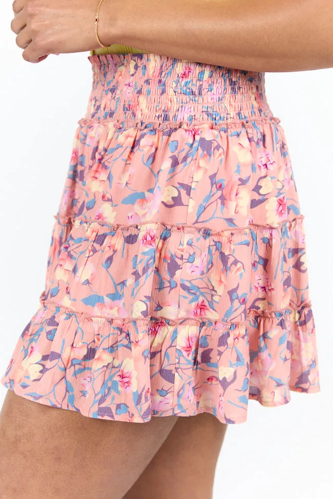 Through The Garden Coral Multi Color Floral Mini Skort FINAL SALE sold by Pink Lily product image thumbnail 3