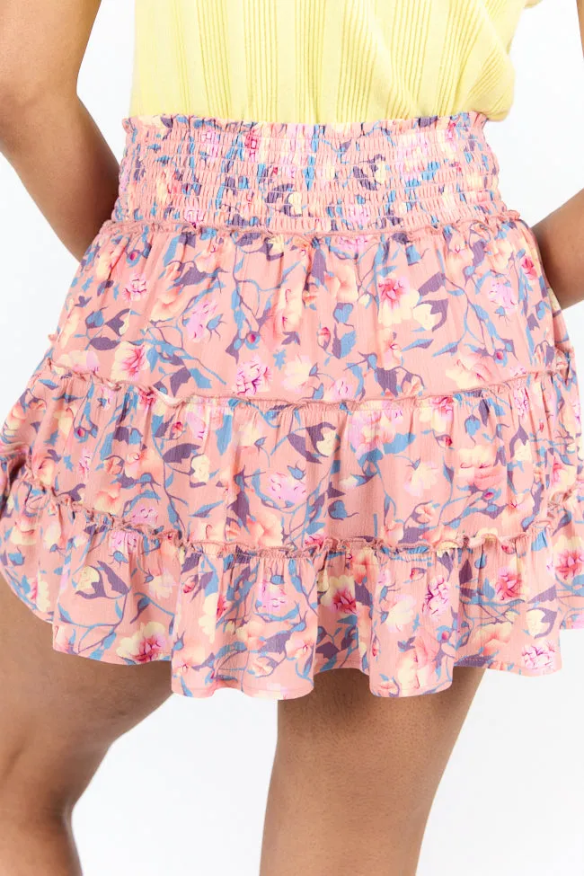 Through The Garden Coral Multi Color Floral Mini Skort FINAL SALE sold by Pink Lily product image thumbnail 5