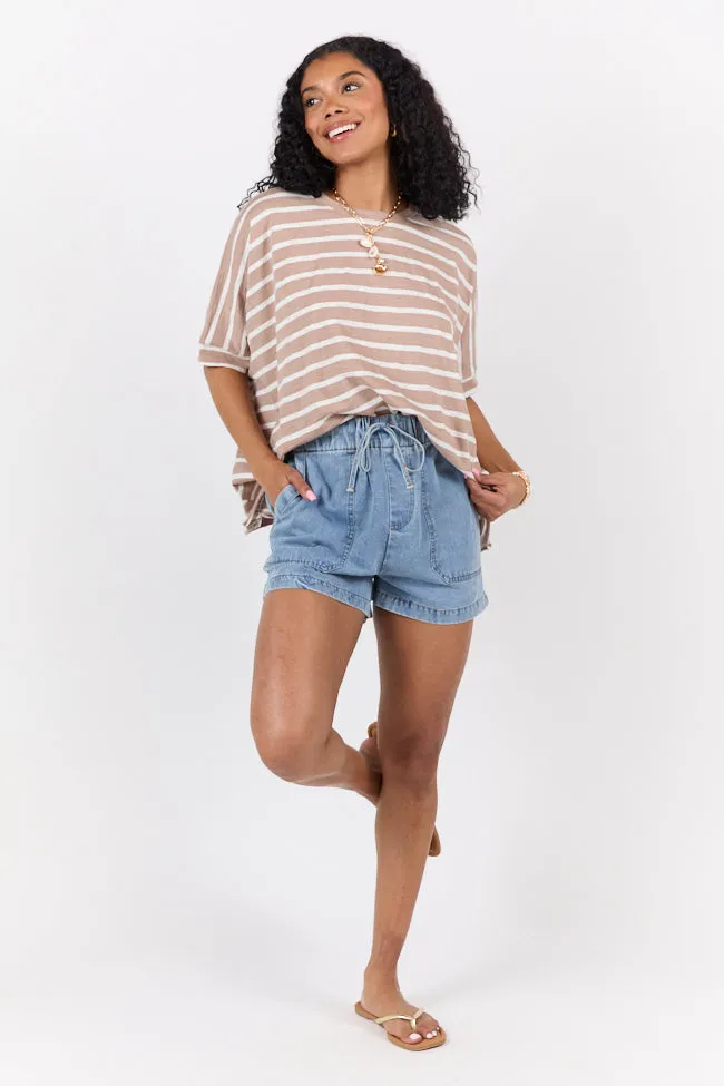Everyday Adventures Tan Oversized Stripe Tee FINAL SALE sold by Pink Lily product image thumbnail 2