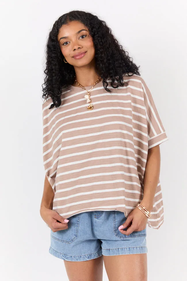 Everyday Adventures Tan Oversized Stripe Tee FINAL SALE sold by Pink Lily product image thumbnail 3