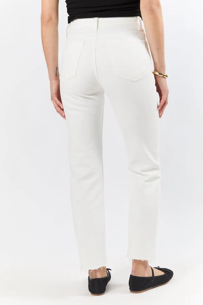 Westin White Straight Leg Raw Hem Jeans FINAL SALE sold by Pink Lily product image thumbnail 4