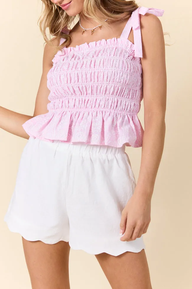 Elegant Edge Ivory Scalloped Trim Pull On Shorts sold by Pink Lily product image thumbnail 3