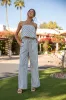 Summer Stripes Strapless Top and Pants Set sold by Pink Lily