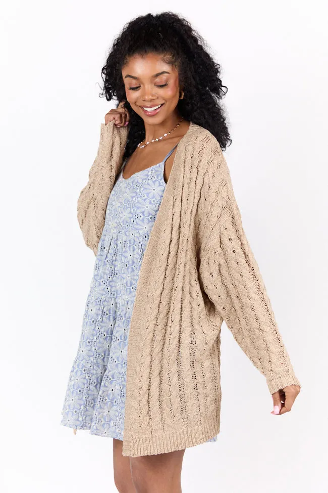 Mellow Moments Taupe Knit Cardigan FINAL SALE sold by Pink Lily product image thumbnail 4
