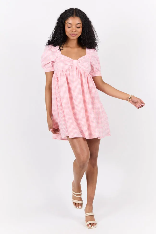 Strawberry Fields Pink Gingham Mini Dress FINAL SALE sold by Pink Lily product image thumbnail 2
