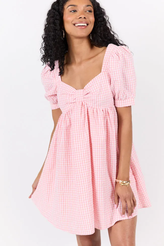 Strawberry Fields Pink Gingham Mini Dress FINAL SALE sold by Pink Lily