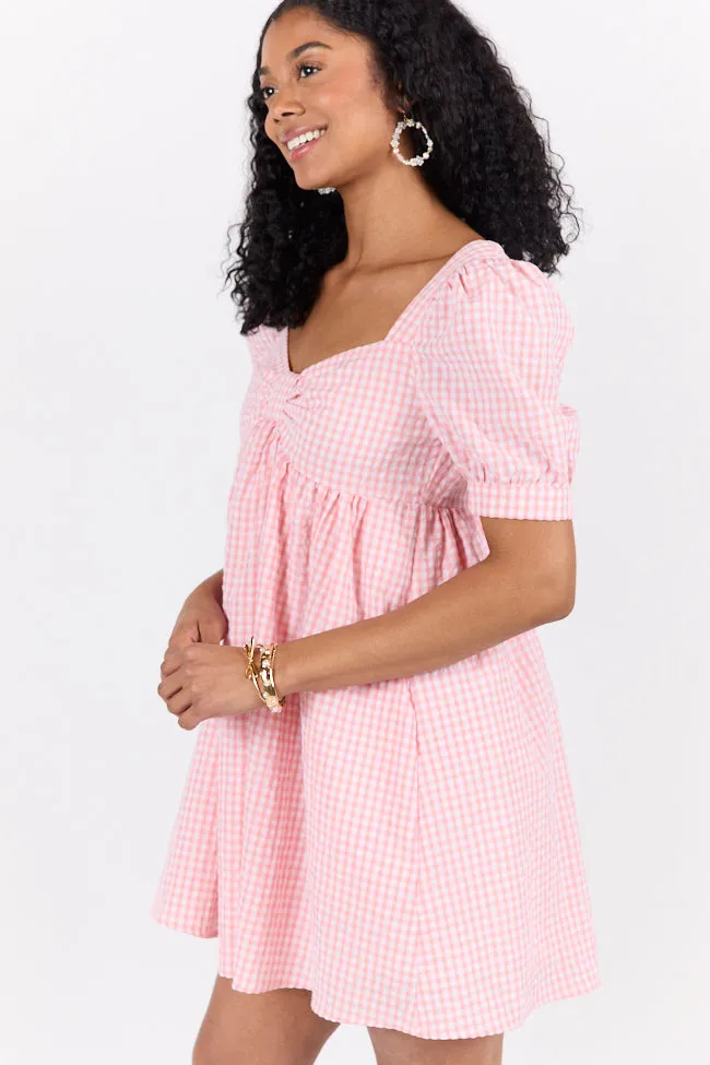 Strawberry Fields Pink Gingham Mini Dress FINAL SALE sold by Pink Lily product image thumbnail 4