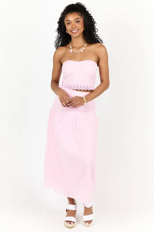 Take It Easy Pink Eyelet Tube Top Set FINAL SALE sold by Pink Lily