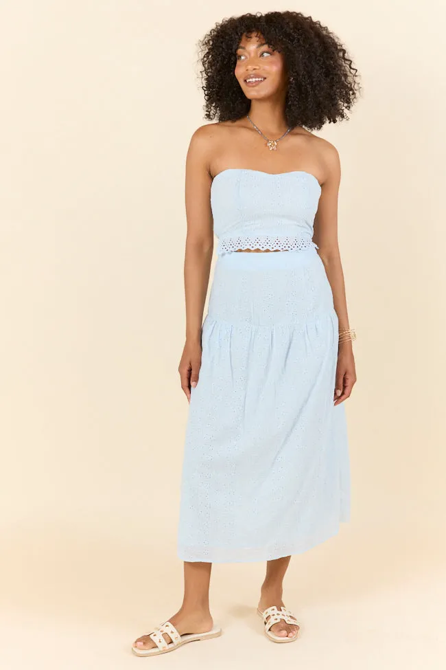 Take It Easy Blue Eyelet Tube Top Set FINAL SALE sold by Pink Lily product image thumbnail 4