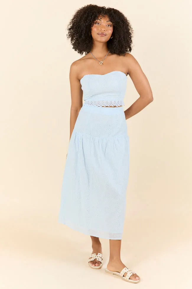 Take It Easy Blue Eyelet Tube Top Set FINAL SALE sold by Pink Lily product image thumbnail 2