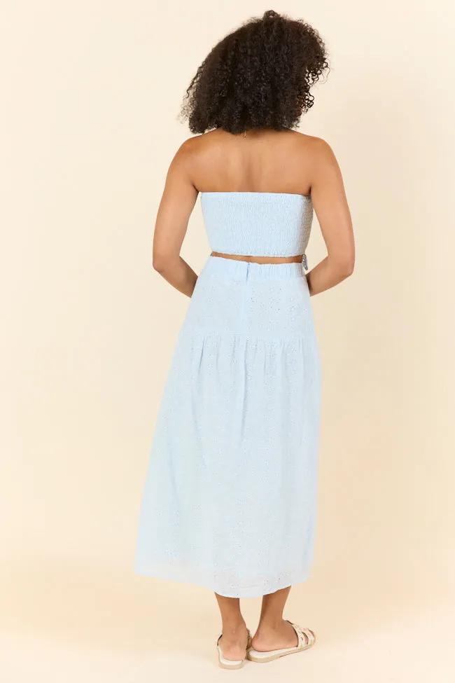 Take It Easy Blue Eyelet Tube Top Set FINAL SALE sold by Pink Lily product image thumbnail 5