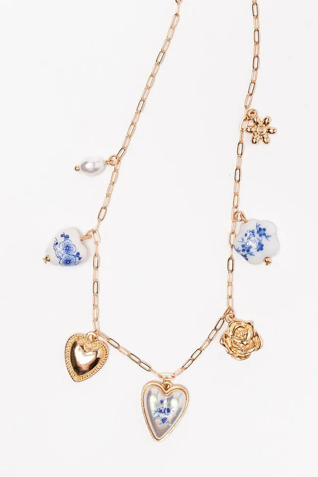 Blue Heart Charm Necklace FINAL SALE sold by Pink Lily
