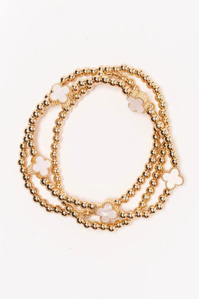 White Clover Stretch Bracelet Set sold by Pink Lily product image thumbnail 2
