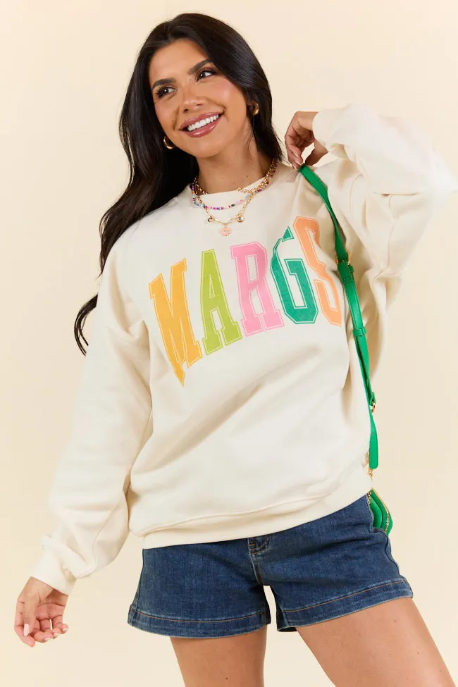 Margs Multi Block Cream Graphic Sweatshirt sold by Pink Lily