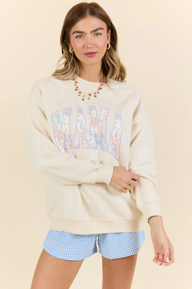 Mama Multi Daisy Print Cream Graphic Sweatshirt sold by Pink Lily product image thumbnail 4