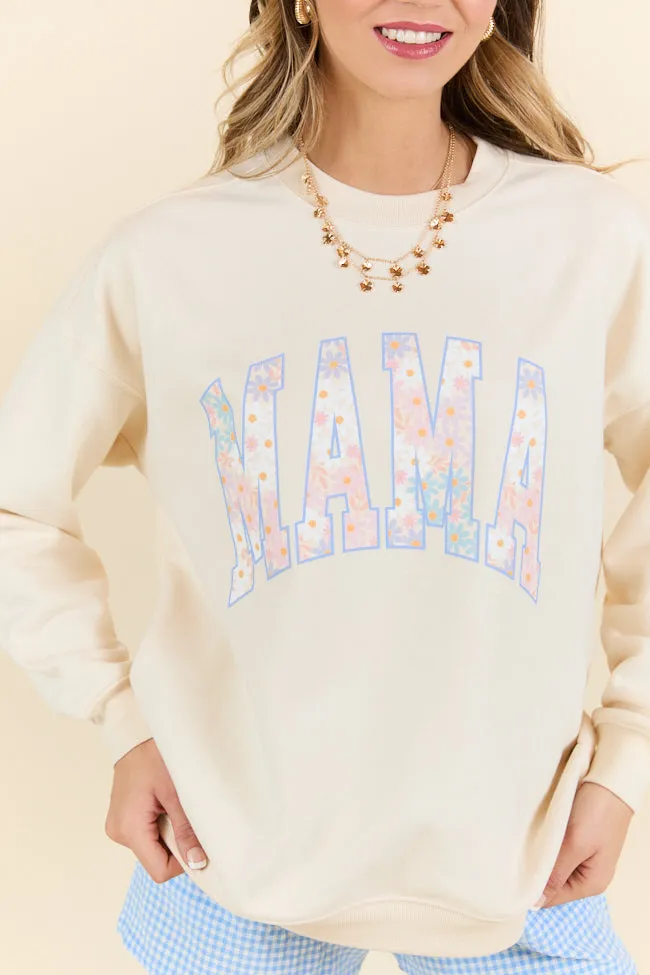 Mama Multi Daisy Print Cream Graphic Sweatshirt sold by Pink Lily product image thumbnail 2