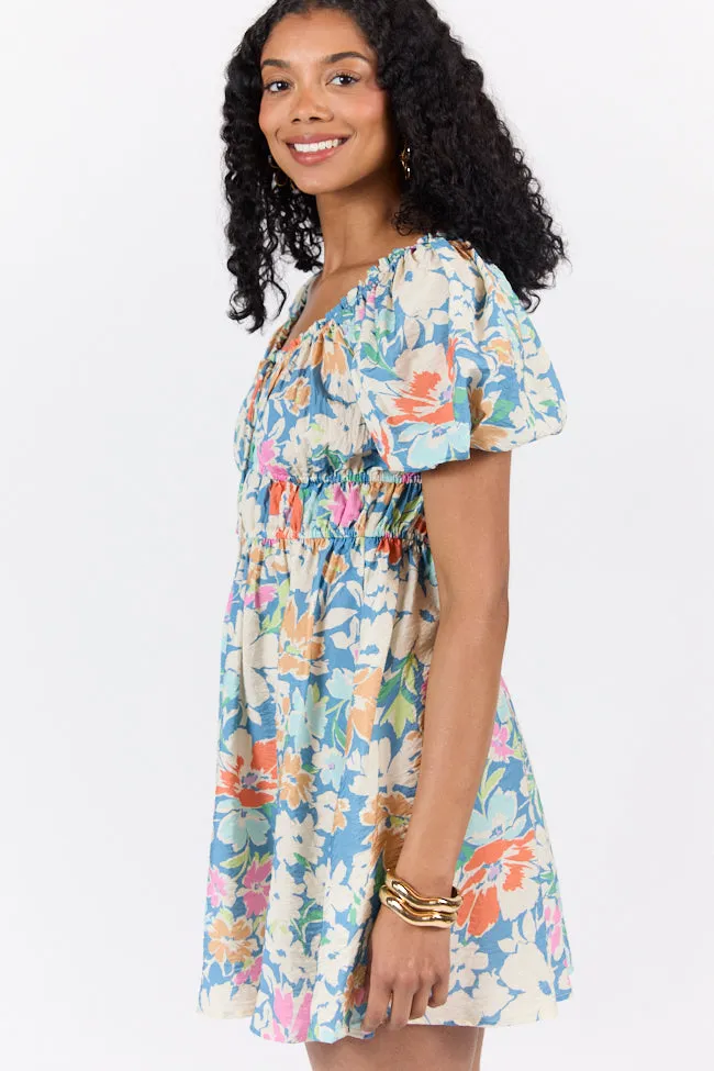 Remember Me Teal Multi Floral Short Sleeve Mini Dress FINAL SALE sold by Pink Lily product image thumbnail 5