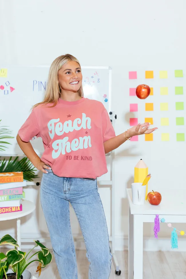 Teach Them To Be Kind Red Graphic Tee sold by Pink Lily product image thumbnail 4