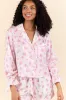 Sleep On My Side Pink Floral Satin Long Sleeve Pajama Top FINAL SALE sold by Pink Lily