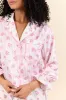 Sleep On My Side Pink Floral Satin Long Sleeve Pajama Top FINAL SALE sold by Pink Lily