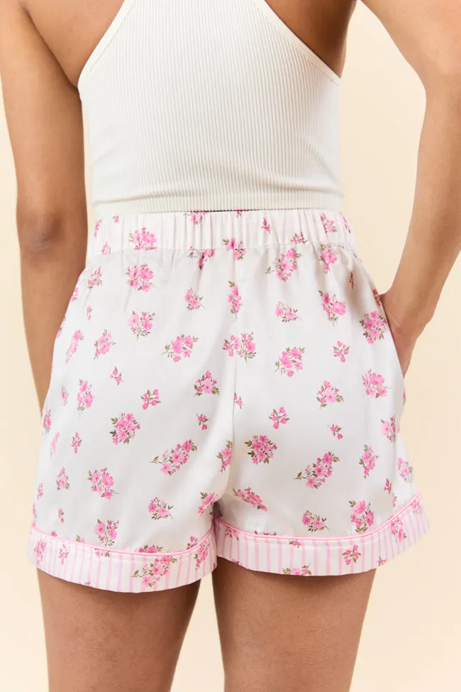 Sleep On My Side Pink Floral Satin Pajama Shorts FINAL SALE sold by Pink Lily product image thumbnail 4