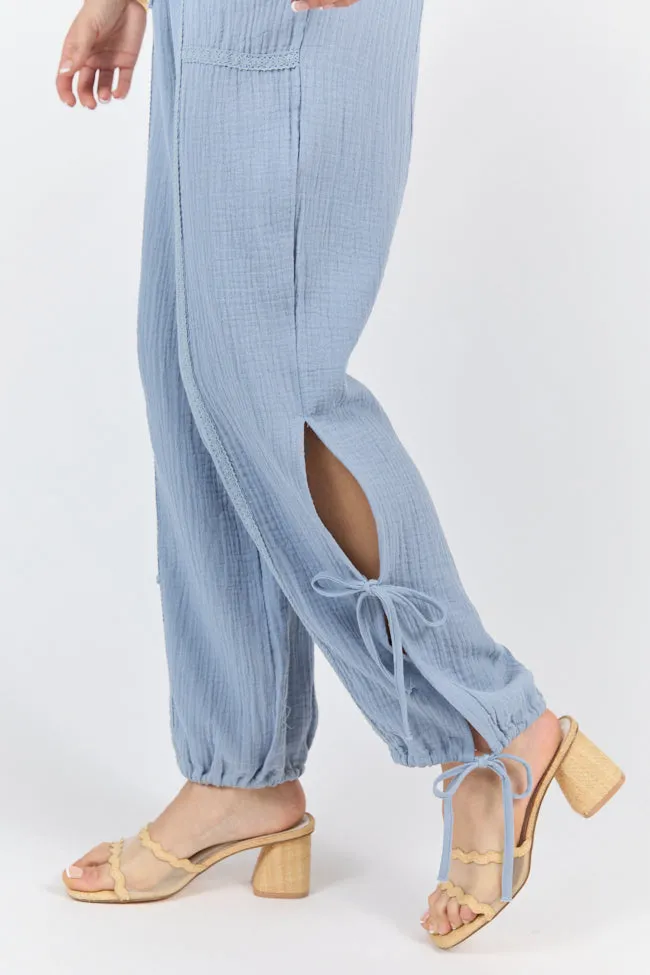 Sky High Blue Gauze Harem Pull On Pants FINAL SALE sold by Pink Lily product image thumbnail 2