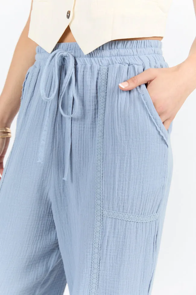 Sky High Blue Gauze Harem Pull On Pants FINAL SALE sold by Pink Lily product image thumbnail 5