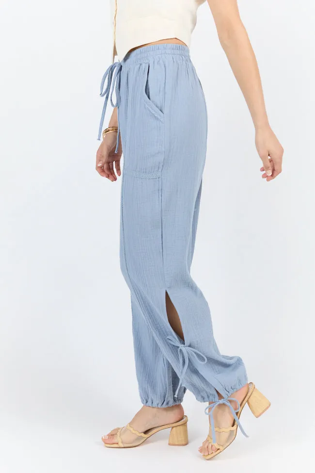 Sky High Blue Gauze Harem Pull On Pants FINAL SALE sold by Pink Lily product image thumbnail 4