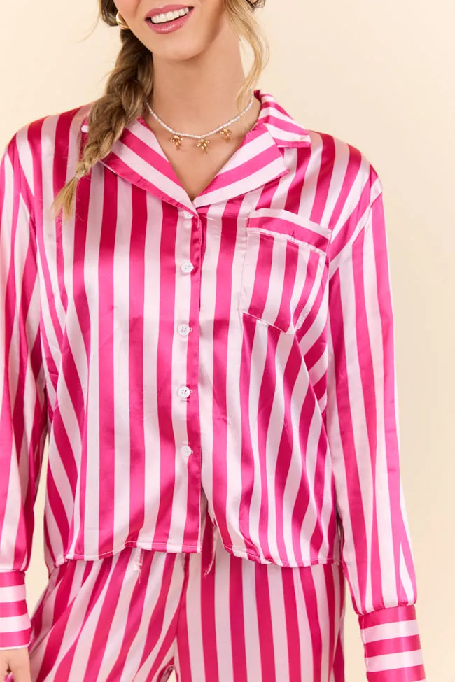 Thats Our Secret Striped Satin Pajama Set FINAL SALE sold by Pink Lily product image thumbnail 2