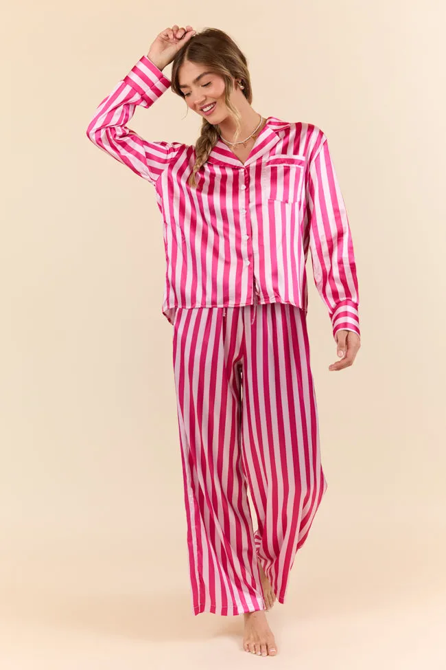 Thats Our Secret Striped Satin Pajama Set FINAL SALE sold by Pink Lily