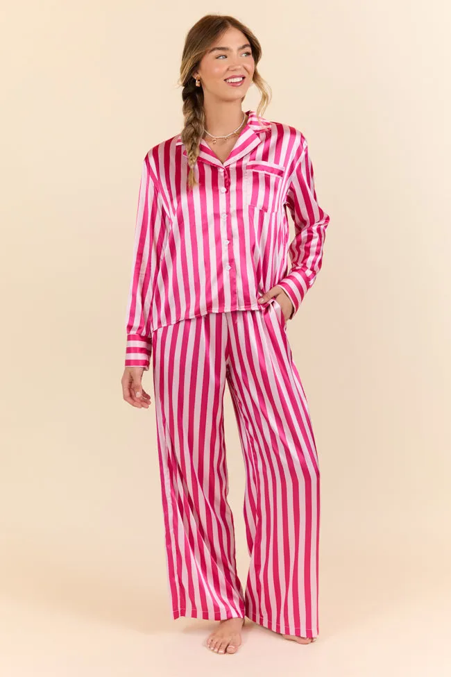 Thats Our Secret Striped Satin Pajama Set FINAL SALE sold by Pink Lily product image thumbnail 3