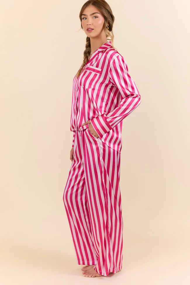 Thats Our Secret Striped Satin Pajama Set FINAL SALE sold by Pink Lily product image thumbnail 4