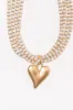 White Beaded Heart Necklace FINAL SALE sold by Pink Lily