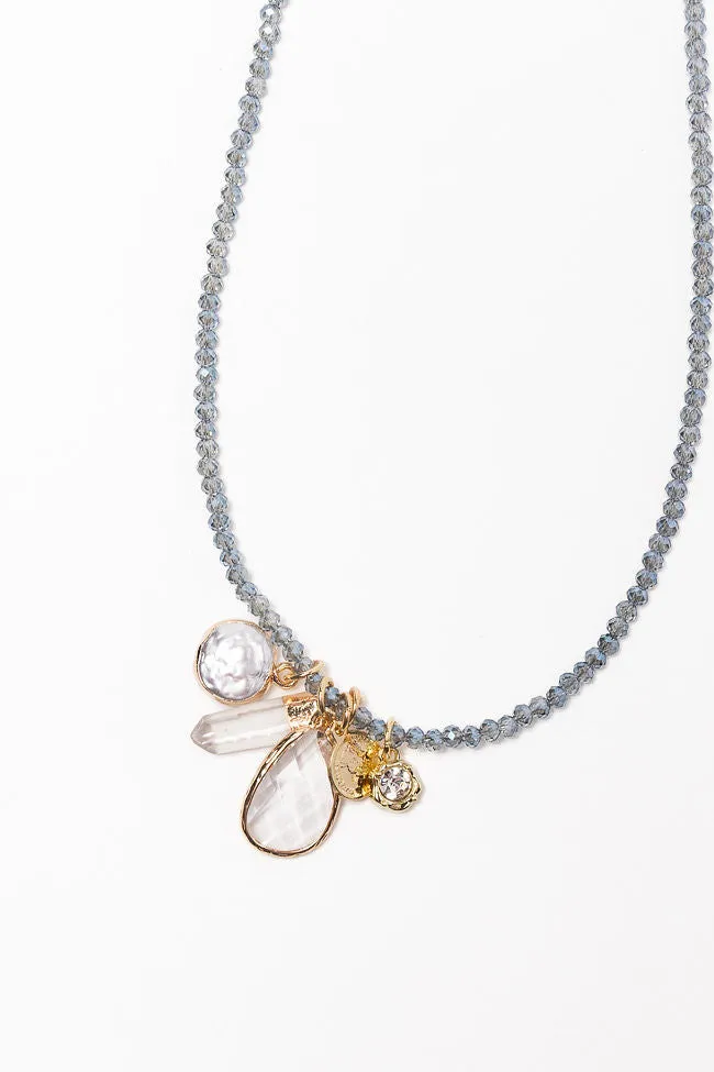 Blue beaded Multi Charm Necklace sold by Pink Lily product image thumbnail 3