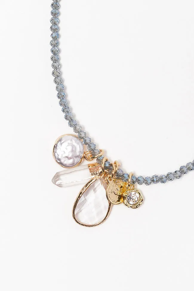 Blue beaded Multi Charm Necklace sold by Pink Lily product image thumbnail 2