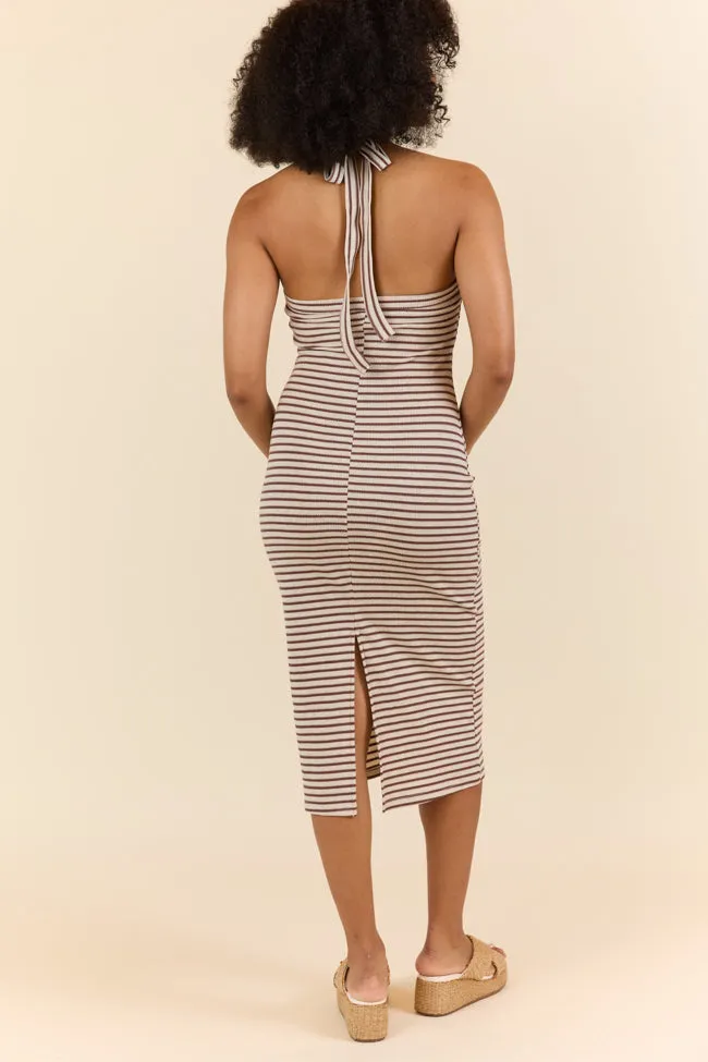 Walk By The Water Brown Striped Knit Razor Back Dress SALE sold by Pink Lily product image thumbnail 5