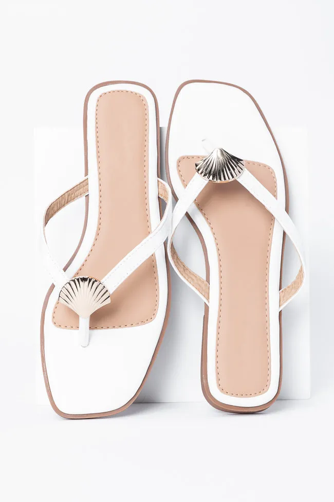 Olivia White Flip Flops FINAL SALE sold by Pink Lily