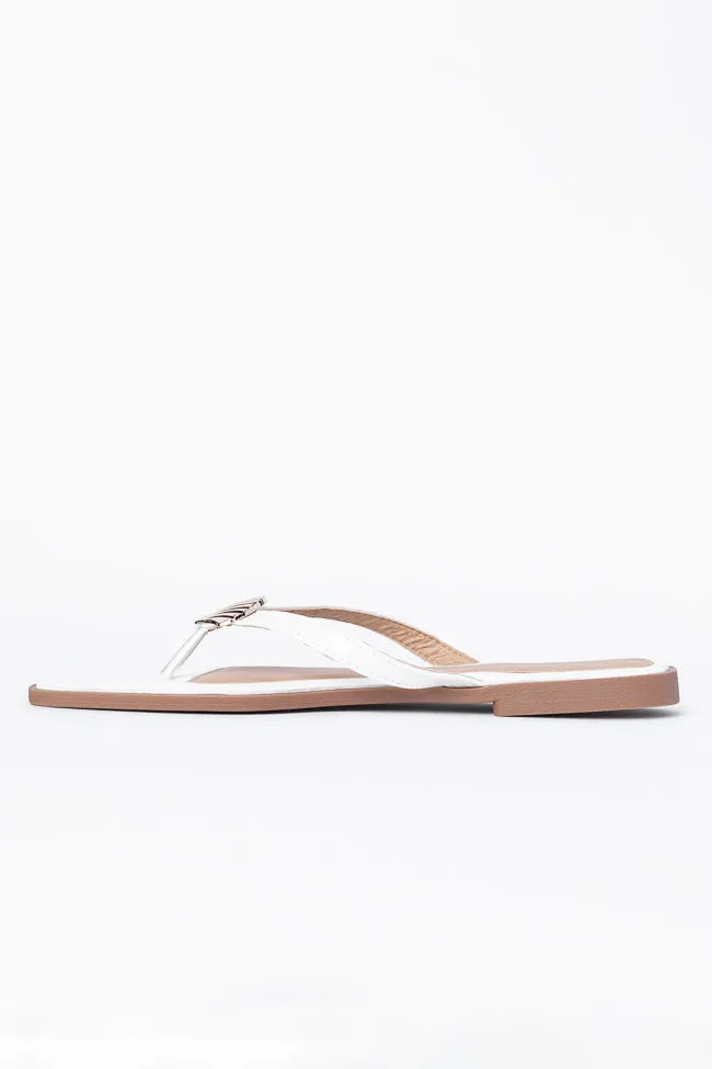 Olivia White Flip Flops FINAL SALE sold by Pink Lily product image thumbnail 4
