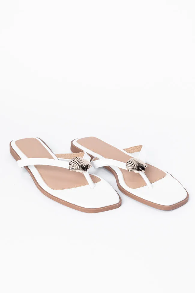Olivia White Flip Flops FINAL SALE sold by Pink Lily product image thumbnail 2