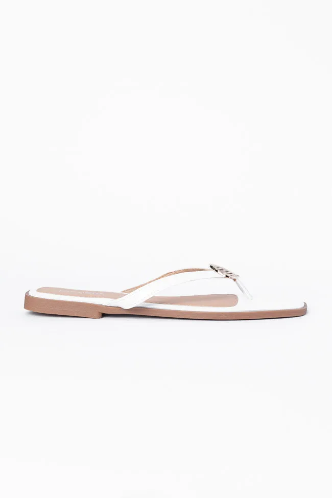 Olivia White Flip Flops FINAL SALE sold by Pink Lily product image thumbnail 3