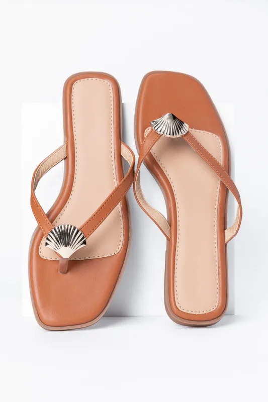 Olivia Tan Flip Flops FINAL SALE sold by Pink Lily