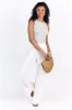 Core Values Grey and Ivory Ribbed Stripe High Neck Tank sold by Pink Lily