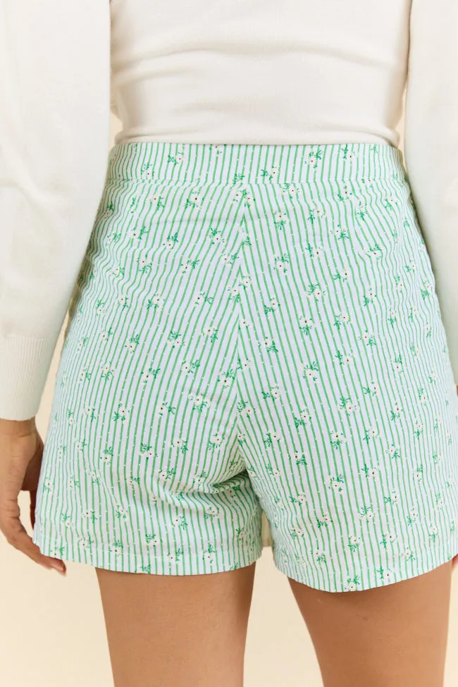 Not So Simple Green Striped Floral Print Skort FINAL SALE sold by Pink Lily product image thumbnail 5