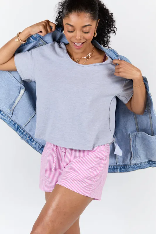 Firm Foundation Grey Scoop Neck Tee SALE sold by Pink Lily