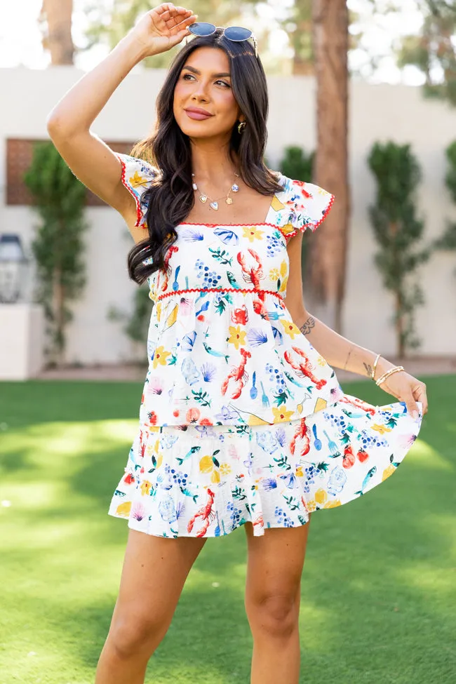 Through The Garden Ivory Multi Icon Mini Skort FINAL SALE sold by Pink Lily product image thumbnail 3