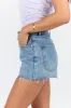 Give It A Go Medium Wash Raw Hem Denim Shorts FINAL SALE sold by Pink Lily