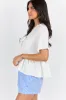 Basic Notion Ivory Ribbed Knit Tie Front Tee sold by Pink Lily
