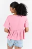 Basic Notion Pink Ribbed Knit Tie Front Tee sold by Pink Lily