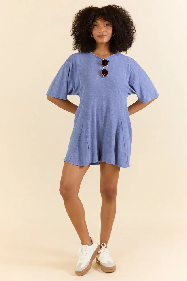 Something Different Blue Knit Romper SALE sold by Pink Lily product image thumbnail 4