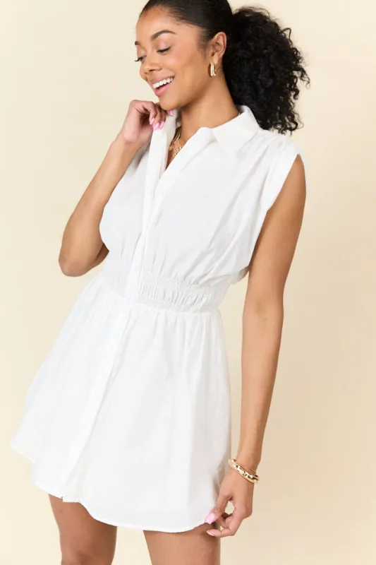 Simply Unforgettable White Collared Dress FINAL SALE made by HYFVE